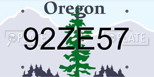 92ZE57 Oregon License Plate