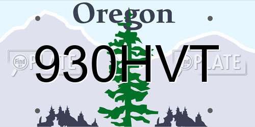 930HVT Oregon License Plate