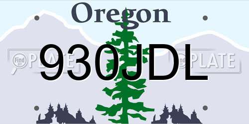 930JDL Oregon License Plate