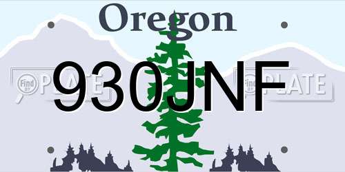 930JNF Oregon License Plate