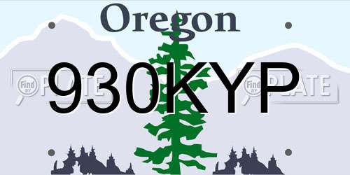 930KYP Oregon License Plate