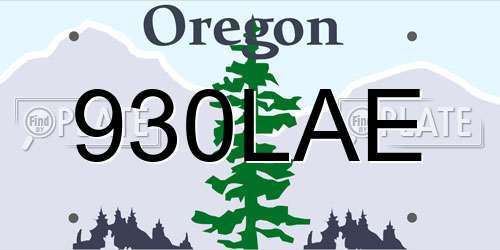 930LAE Oregon License Plate
