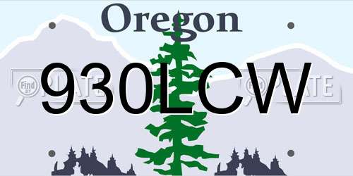 930LCW Oregon License Plate
