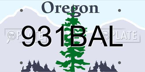 931BAL Oregon License Plate