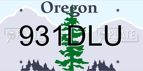 931DLU Oregon License Plate