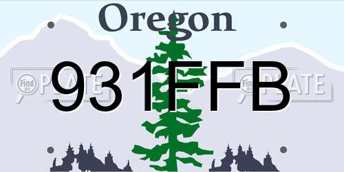 931FFB Oregon License Plate