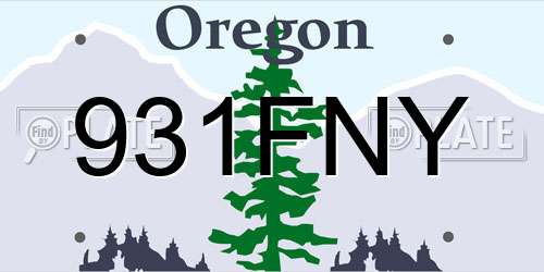 931FNY Oregon License Plate
