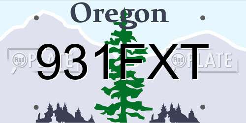 931FXT Oregon License Plate