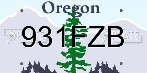 931FZB Oregon License Plate