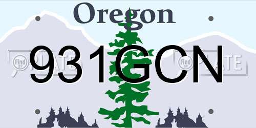 931GCN Oregon License Plate