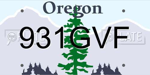 931GVF Oregon License Plate