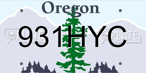 931HYC Oregon License Plate