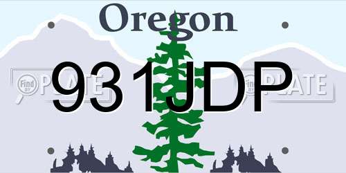 931JDP Oregon License Plate