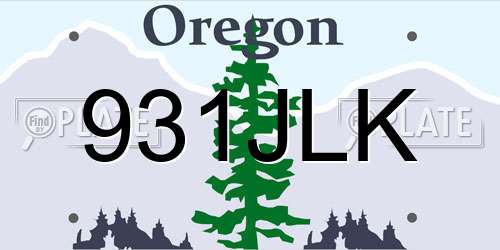 931JLK Oregon License Plate