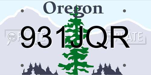 931JQR Oregon License Plate