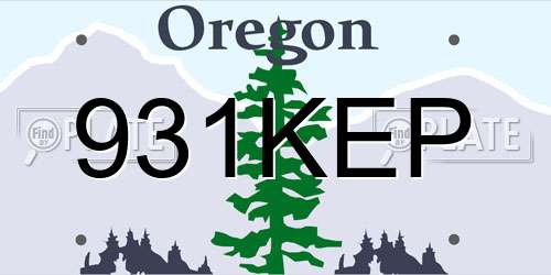 931KEP Oregon License Plate