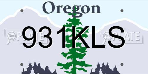 931KLS Oregon License Plate