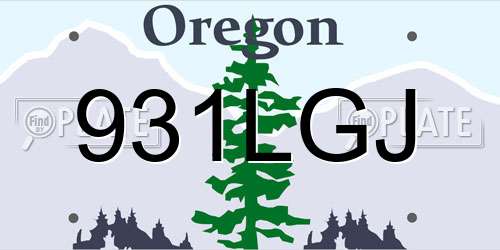 931LGJ Oregon License Plate