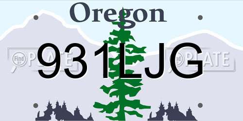 931LJG Oregon License Plate