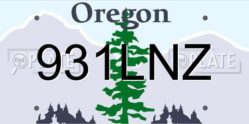 931LNZ Oregon License Plate