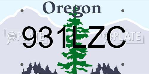 931LZC Oregon License Plate