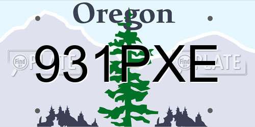 931PXE Oregon License Plate