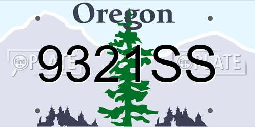 9321SS Oregon License Plate