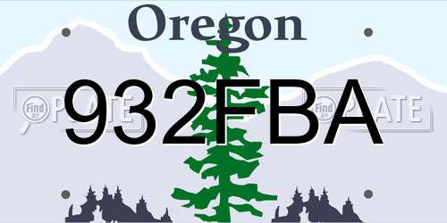 932FBA Oregon License Plate