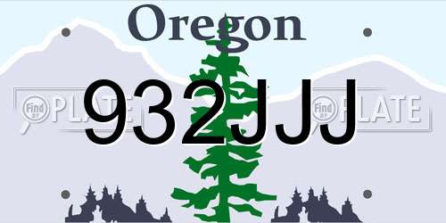 932JJJ Oregon License Plate