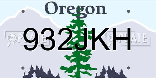932JKH Oregon License Plate
