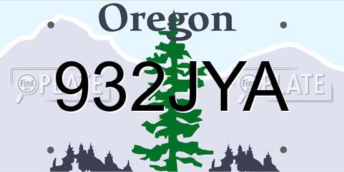 932JYA Oregon License Plate