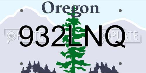 932LNQ Oregon License Plate