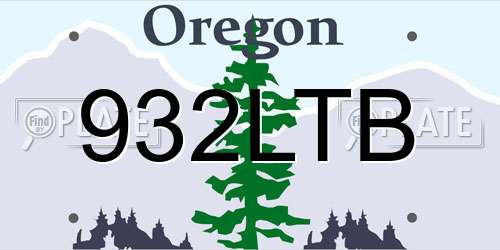 932LTB Oregon License Plate