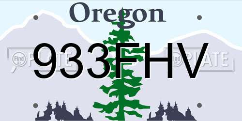 933FHV Oregon License Plate