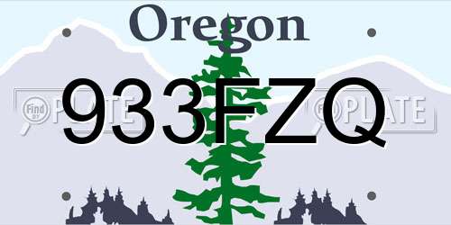 933FZQ Oregon License Plate
