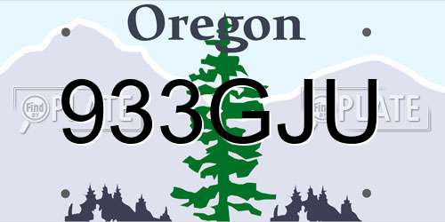 933GJU Oregon License Plate