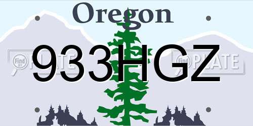 933HGZ Oregon License Plate