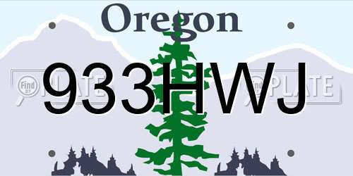 933HWJ Oregon License Plate