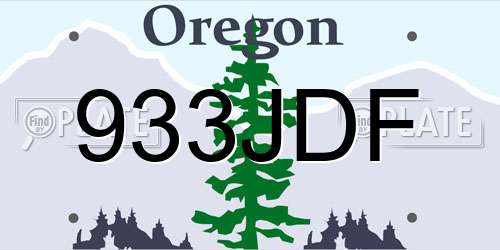 933JDF Oregon License Plate