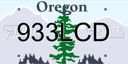 933LCD Oregon License Plate