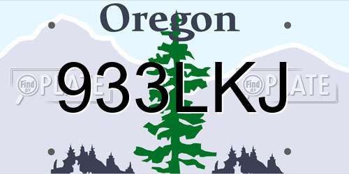 933LKJ Oregon License Plate