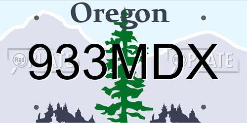 933MDX Oregon License Plate