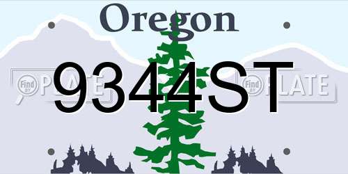 9344ST Oregon License Plate
