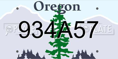 934A57 Oregon License Plate