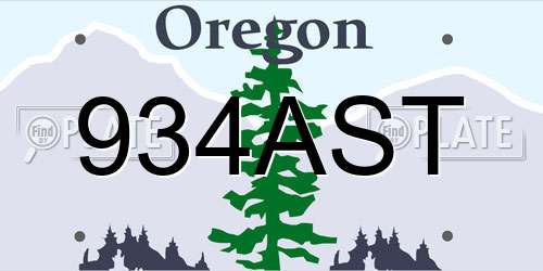 934AST Oregon License Plate