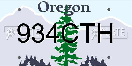 934CTH Oregon License Plate