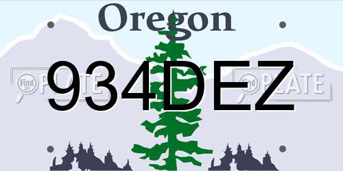 934DEZ Oregon License Plate
