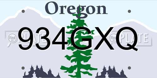 934GXQ Oregon License Plate