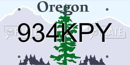 934KPY Oregon License Plate