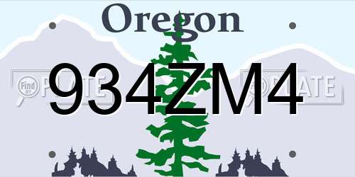934ZM4 Oregon License Plate